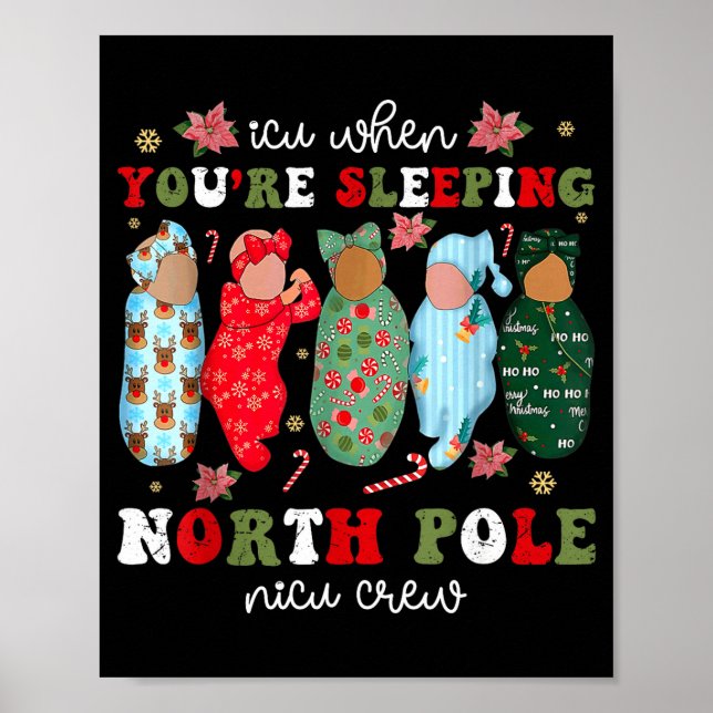 Poster Icu When You’re Sleeng Nicu Crew Cute Baby Christm (Frente)