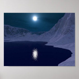Pôster Icy Blue Moonlight