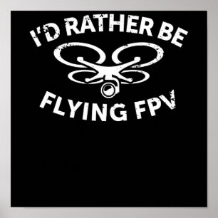 Poster Id Preferencialmente Voando Piloto Vintage De Dron