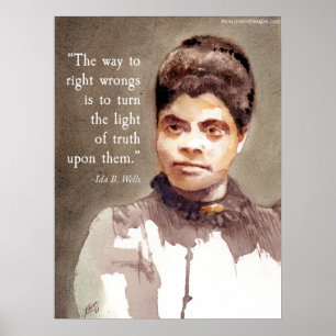 Poster Ida B Wells e Citação "Certo & Errado"