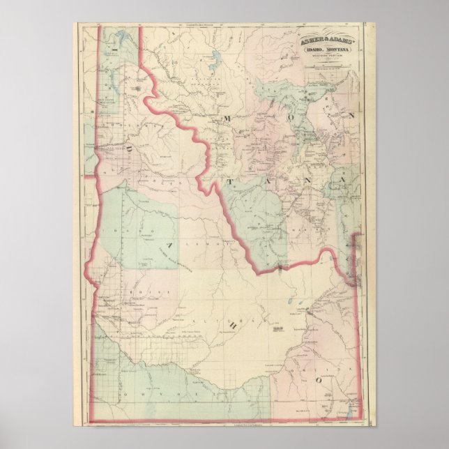 Poster Idaho, Montana Western Portion (Frente)