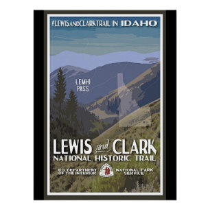 Pôster Idaho. Trilha Lewis & Clark,