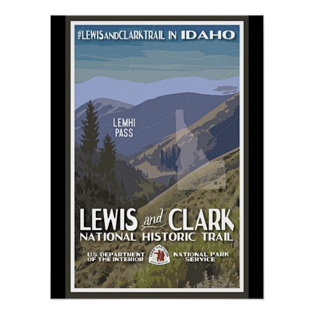 Pôster Idaho. Trilha Lewis & Clark, (Frente)