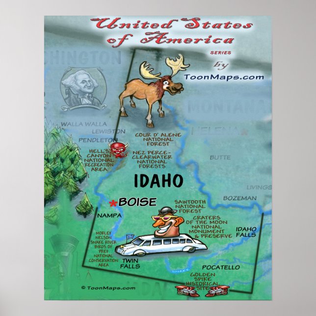 Pôster Idaho USA (Frente)