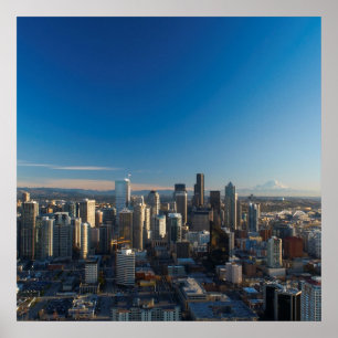 Poster Ideia aérea da skyline da cidade de Seattle