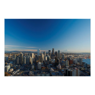 Pôster Ideia aérea da skyline da cidade de Seattle