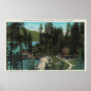 Poster Ideia aérea de uma casa de verão típica no