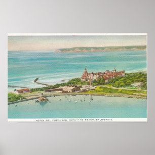 Pôster Ideia aérea do del Coronado do hotel