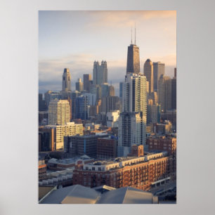 Pôster Ideia da arquitectura da cidade com luz fantástic