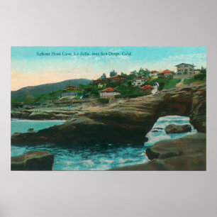Pôster Ideia da cabeça CaveLa Jolla da esfinge, CA