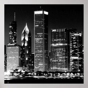 Poster Ideia da noite da arquitectura da cidade famosa de