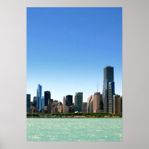 Poster Ideia da skyline de Chicago pelo Lago Michigan