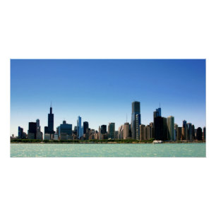 Pôster Ideia da skyline de Chicago pelo Lago Michigan
