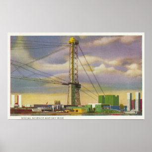 Pôster Ideia das ciências sociais e do passeio do céu