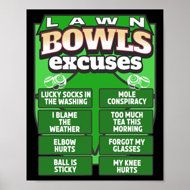Poster Ideia de desculpas engraçadas para homens e bolich (Frente)