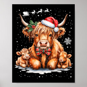 Poster Idéia de Roupa de Natal de Vaca das Terras Altas p