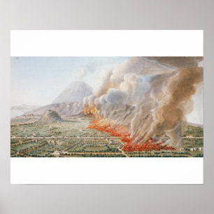 Poster Ideia de uma erupção do Monte Vesúvio que