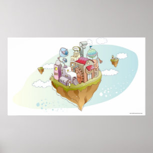 Poster Ideia de uma ilustração abstrata colorida