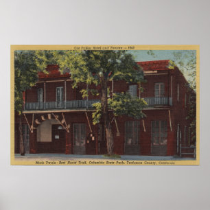 Pôster Ideia do hotel de Fallon & do teatro velhos (1860)