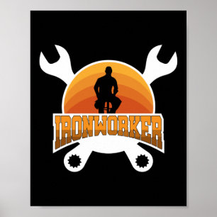 Poster Ideia do Presente do Soldador de Construção Ironwo