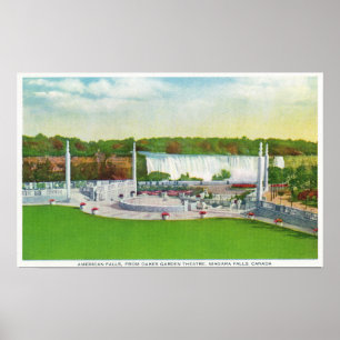 Poster Ideia do teatro do jardim de Oakes de quedas