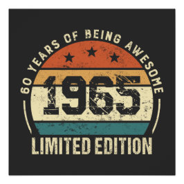 Pôster Ideia retrô de 60º aniversário Vintage 1965