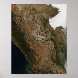 Poster Ideia satélite da paisagem de Mexi central