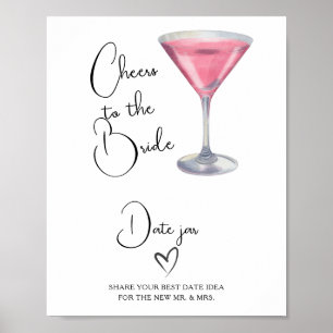 Poster Ideias de chá de noiva de coquetel rosa Noite de e