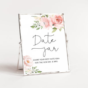 Poster Ideias de noite de encontro com blush floral. Jogo