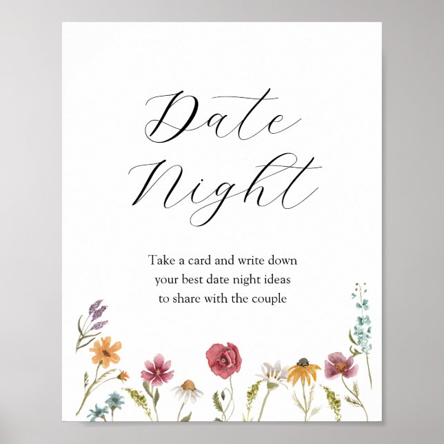 Poster Ideias de Noite de Encontro com Flores Silvestres  (Frente)