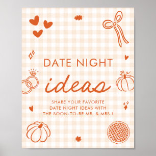 Poster Idéias de Noite de Encontro Desenhadas à Mão em Xa