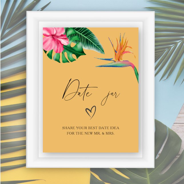 Poster Ideias de noite de encontro tropical. Jogo de noiv (Criador carregado)