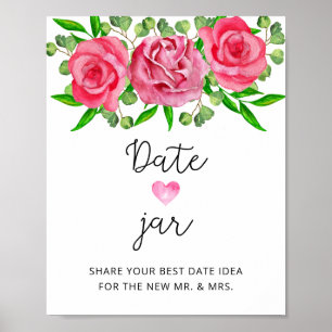 Poster Ideias florais para noite de encontro. Jogo de cas