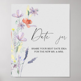 Poster Ideias florais para uma noite de encontro. Jogo de