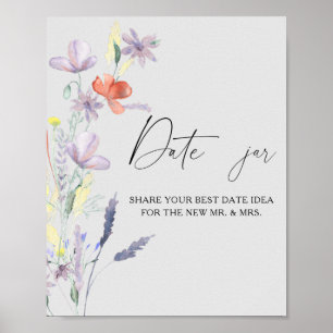 Poster Ideias florais para uma noite de encontro. Jogo de