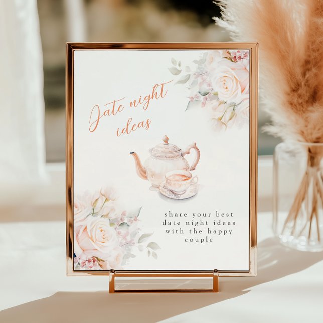 Poster Ideias noturnas de data do Chá de panela Elegante (Criador carregado)