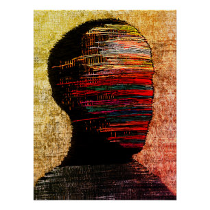 Pôster Identidade Fragmentada – Arte Abstrata Colorida co