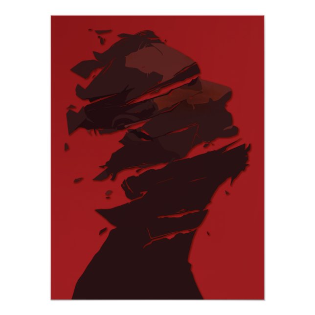 Pôster Identidade Fragmentada em Tons de Vermelho (Frente)