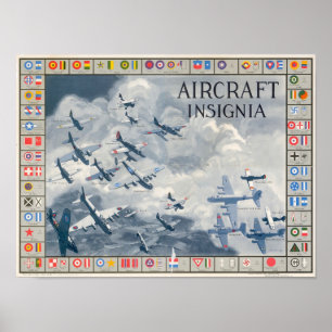 Poster Identificação da insígnia da aeronave WII