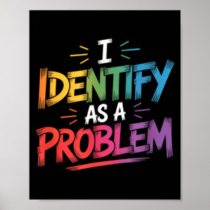 Poster Identifico-me Como Uma Piada Engraçada de Humor Sa