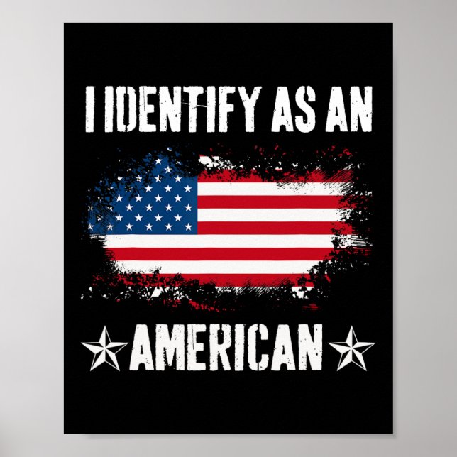 Poster Identifique como uma bandeira americana Orgulhosa  (Frente)
