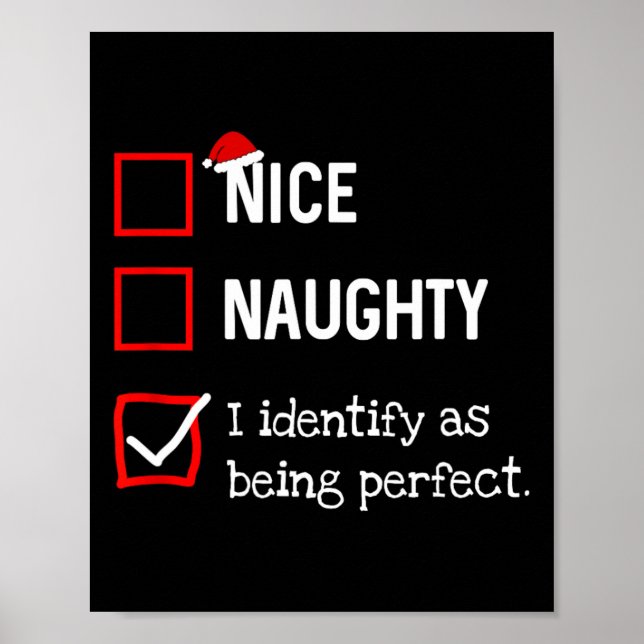 Poster Identify As Perfect Fun Naughty Nice List Christma (Frente)