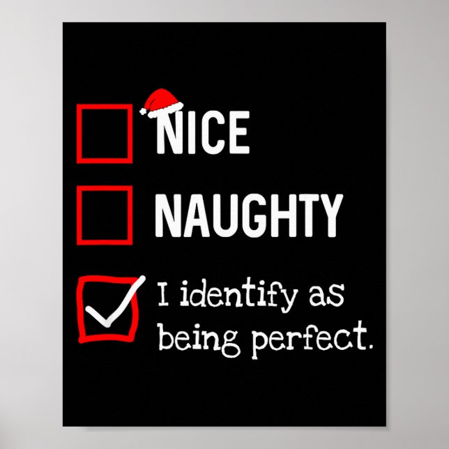 Poster Identify As Perfect Funny Naughty Nice List Christ (Frente)
