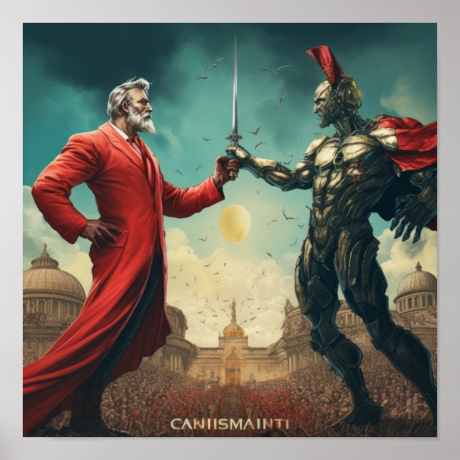 Poster Ideologias Econômicas: Capitalismo vs. Comunismo D (Frente)