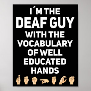 Poster Idioma de Sinal Asl Gesto de Mão Consciência de De