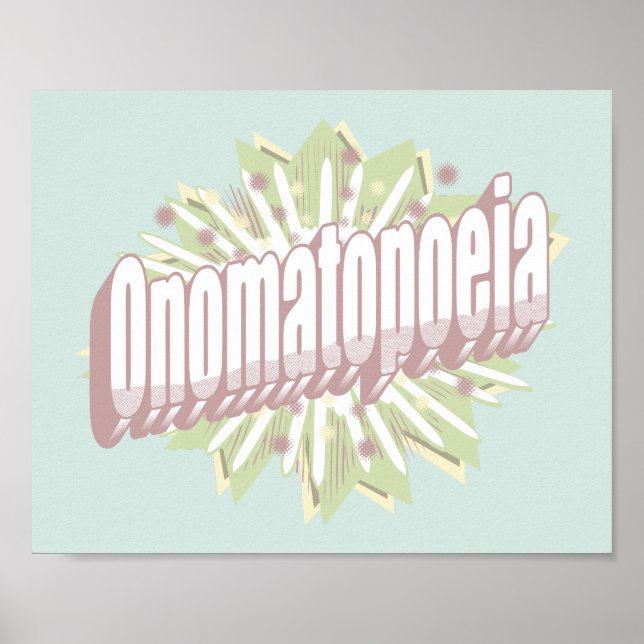 Poster Idioma Inglês da Explosão de Onomatopoeia (Frente)