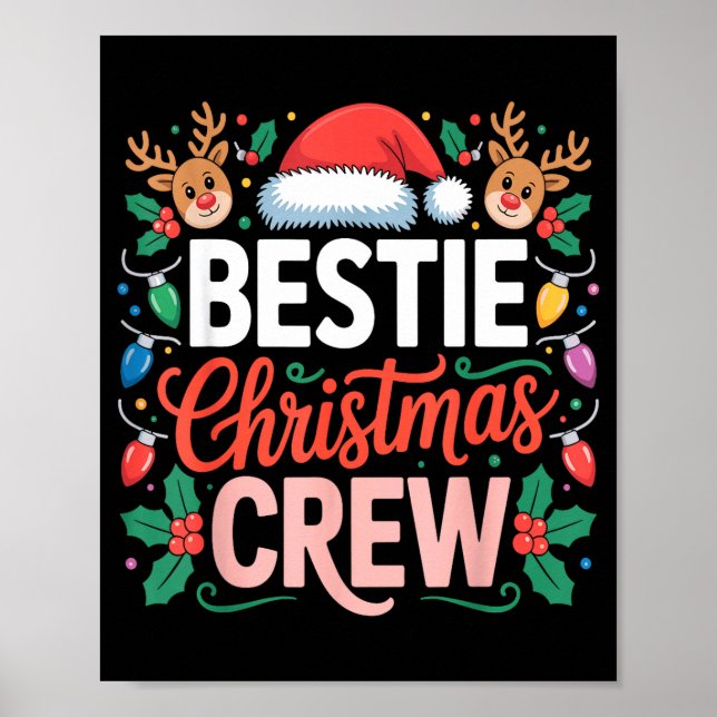 Poster Ie Christmas Crew Santa Hat Holiday Art Matching F (Frente)