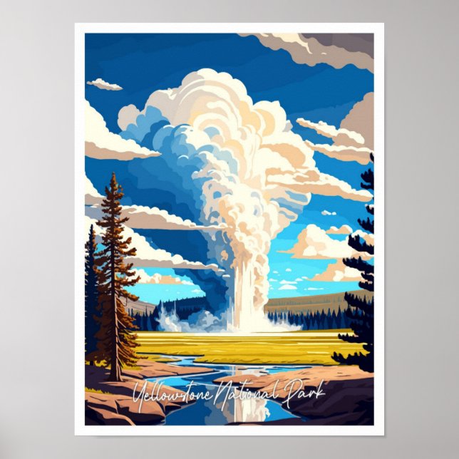 Poster Iellowstone National Park - Viagem (Frente)