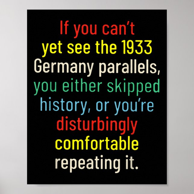 Poster If You Can't Yet See The 1933 Germany Parallels Yo (Frente)