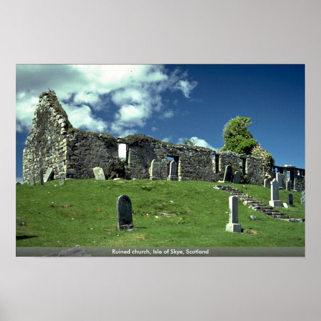 Pôster Igreja arruinada, Ilha de Skye, Escócia (Frente)